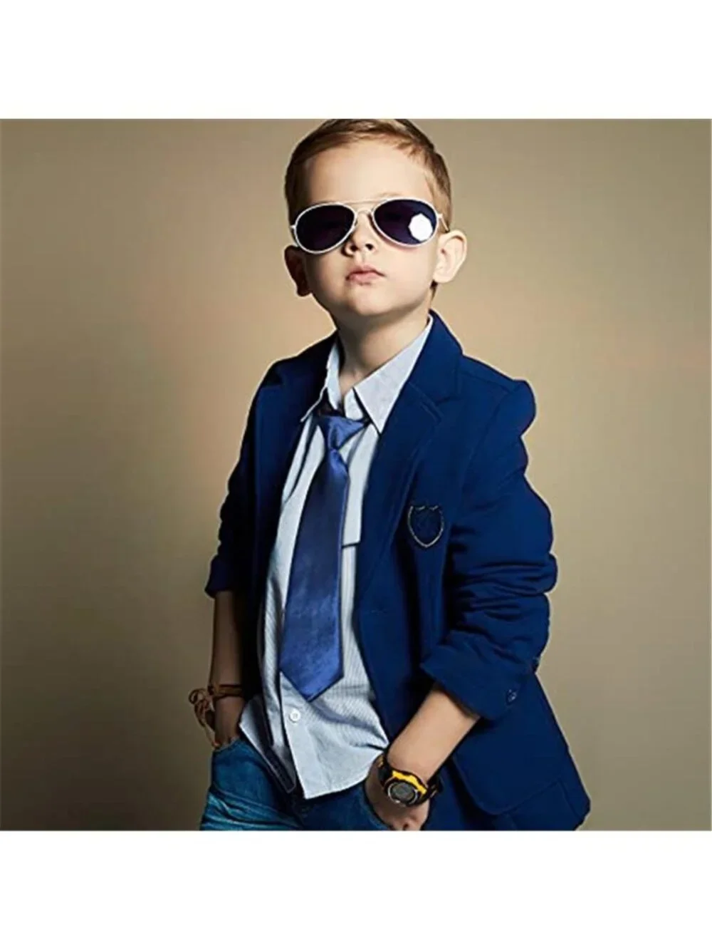 12 pcs Boys Ties Bulk Clip on Ties Solid Color Pre-tied Necktie with Elastic